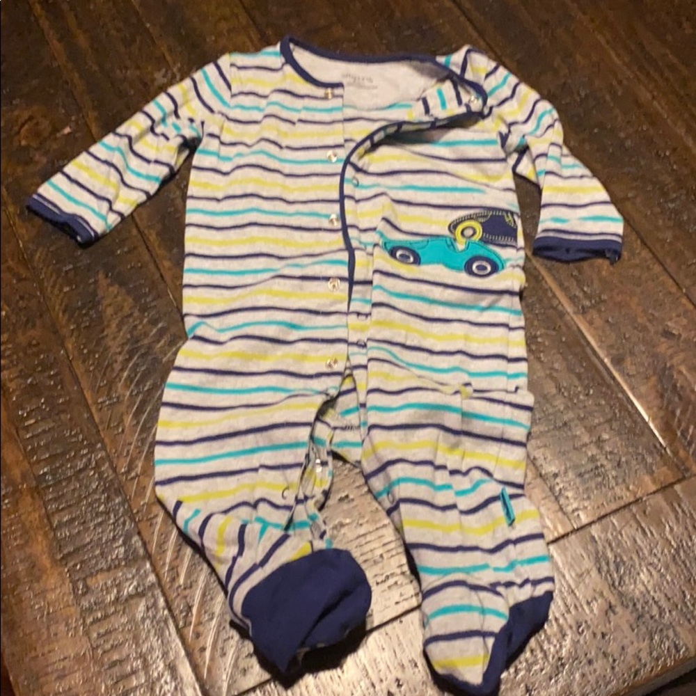 Snap up/striped footie pajamas